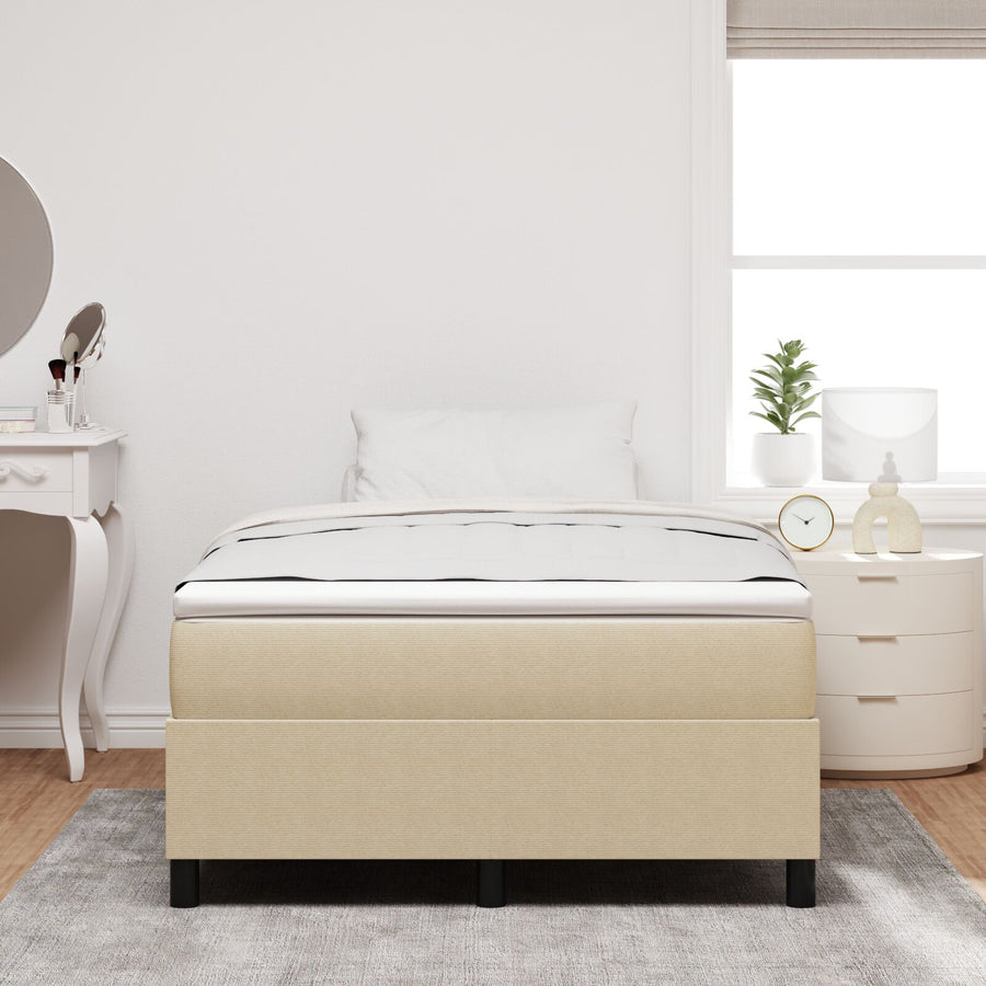 Boxspring Bed Met Matras Lichtgroen Grijs Klein Tweepersoons Corduroy Stof