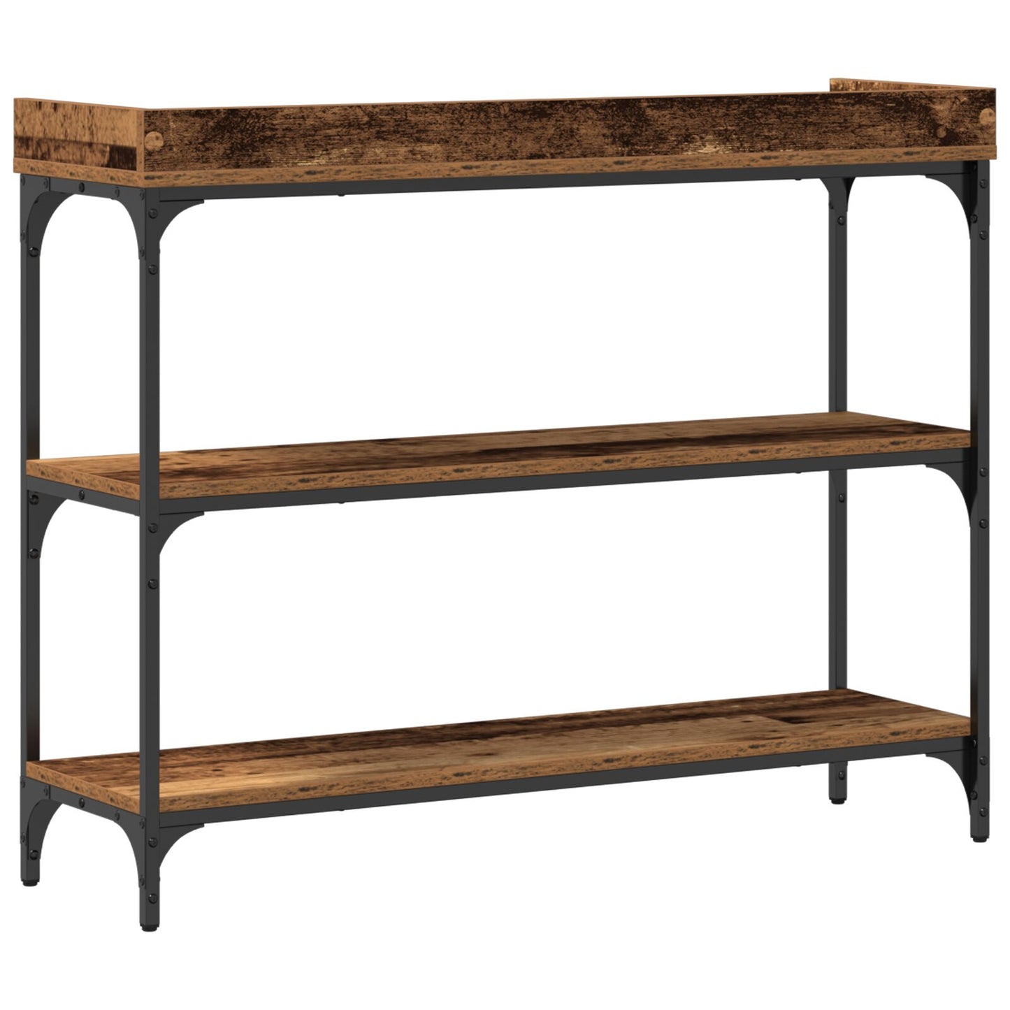 Console Tafel 100X30X80 Cm Engineered Hout En Staal Oud hout 100 cm