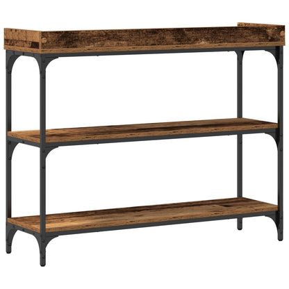 Console Tafel 100X30X80 Cm Engineered Hout En Staal Oud hout 100 cm