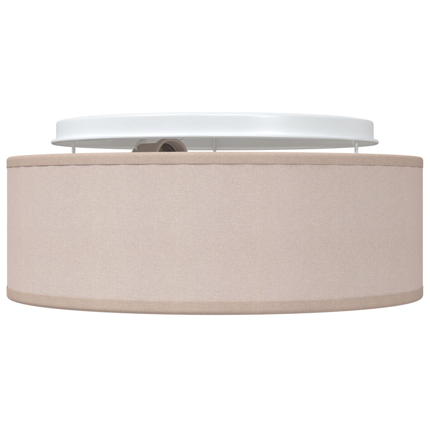 Plafondlamp Inbouw 30 Cm Stof E27 Ø30 x 13,5 cm taupe zonder stervormige lampenkap