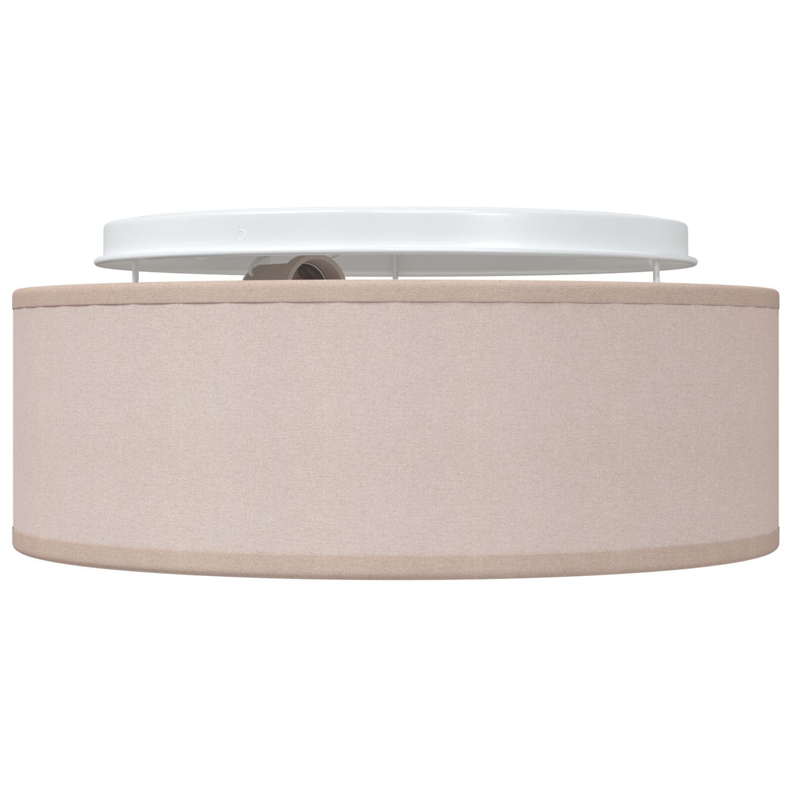 Plafondlamp Inbouw 30 Cm Stof E27 Ø30 x 13,5 cm taupe zonder stervormige lampenkap