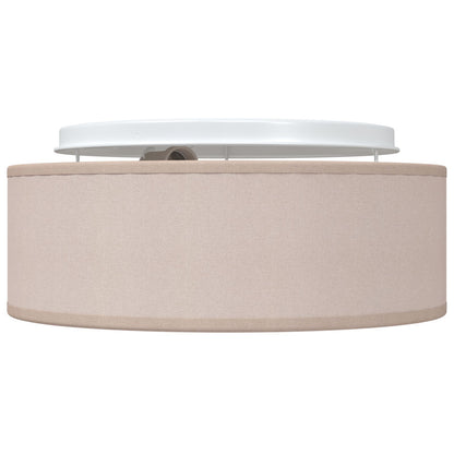 Plafondlamp Inbouw 30 Cm Stof E27 Ø30 x 13,5 cm taupe zonder stervormige lampenkap