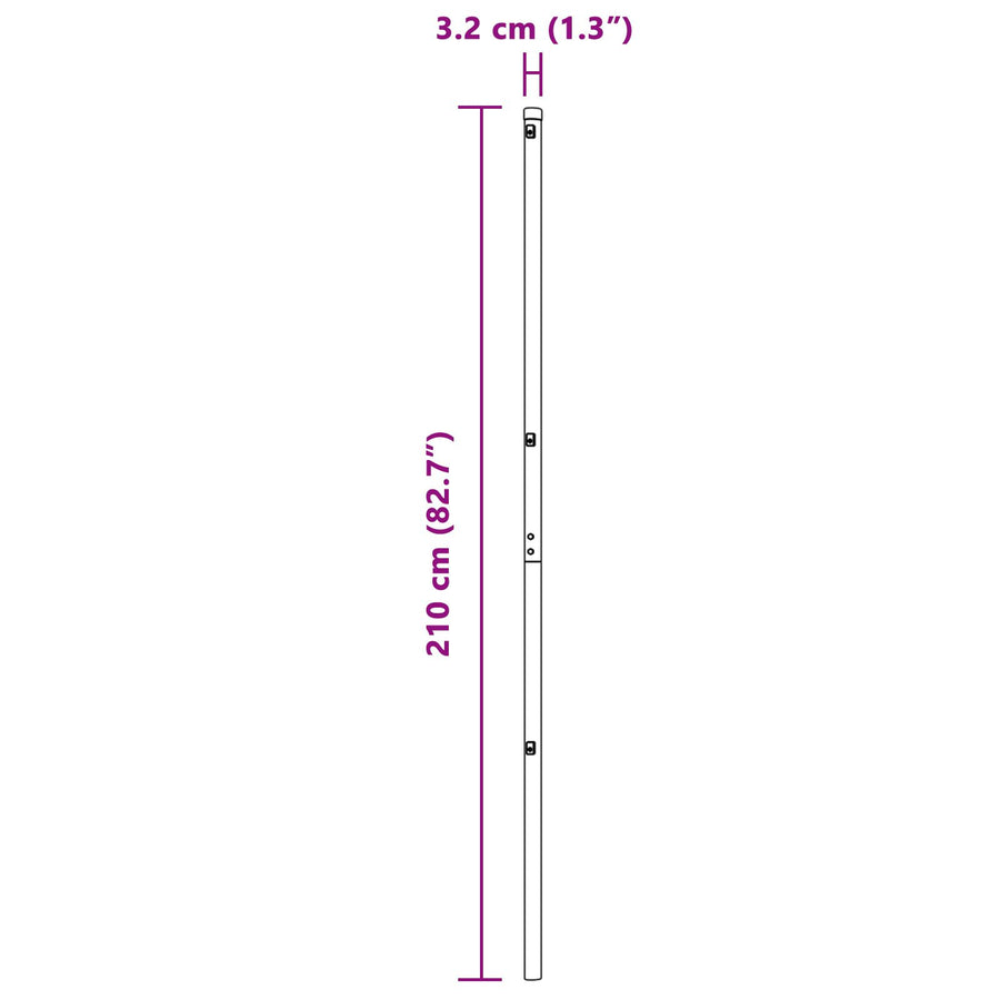Hekpalen 26 Stuks Ø32 Mm Gegalvaniseerd Staal Grijs 210 cm 26x paal