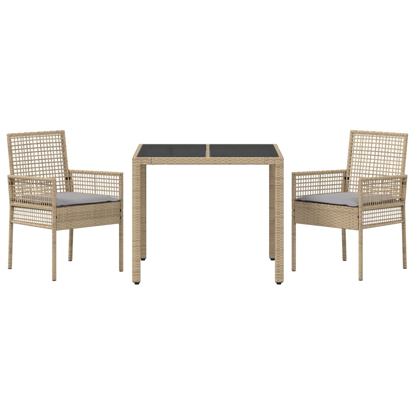 Set Van 2 Beige Poly Rattan 90 X 90 X 75 Cm