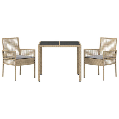 Set Van 2 Beige Poly Rattan 90 X 90 X 75 Cm