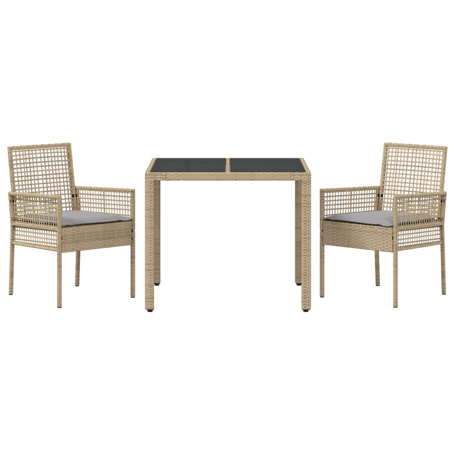 Set Van 2 Beige Poly Rattan 90 X 90 X 75 Cm