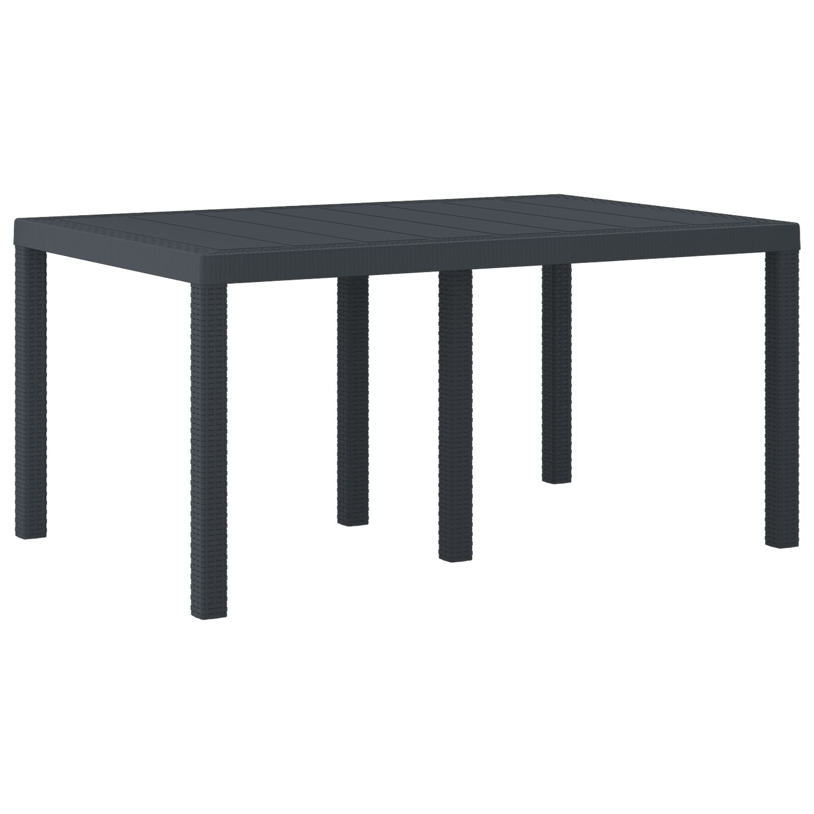 7-Delige Tuin Eettafel Set Met Kussens Anthraciet Poly Rattan