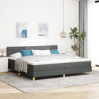 Boxspringbed 200x200 cm donkergrijs met matras