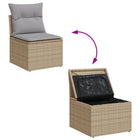 Garden lounge set with cushions 9 pcs Beige and Light Grey Polyrattan
