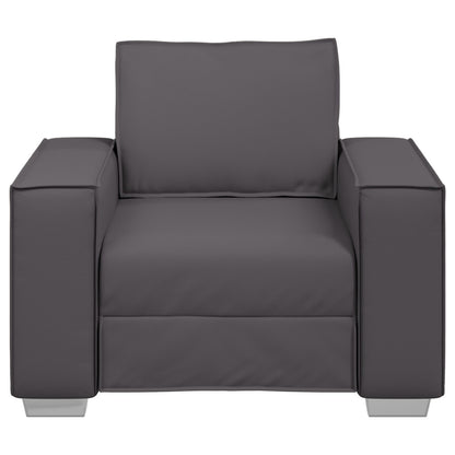 Fauteuil Kunstleder Grijs 59 cm