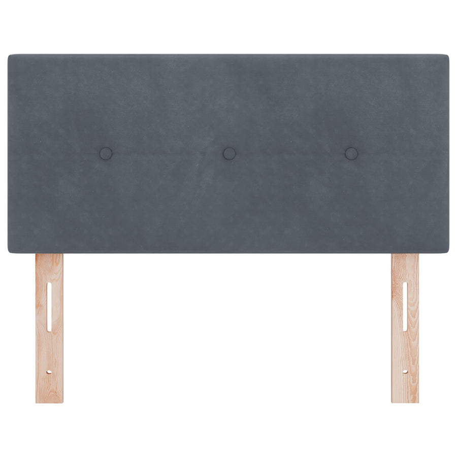 Hoofdbord Knopgeplooid Velvet Donkergrijs 90 cm Laag hoofdbord
