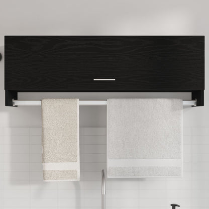 Kledingkast Bewerkt Hout Zwart eiken 100 x 32,5 x 35 cm