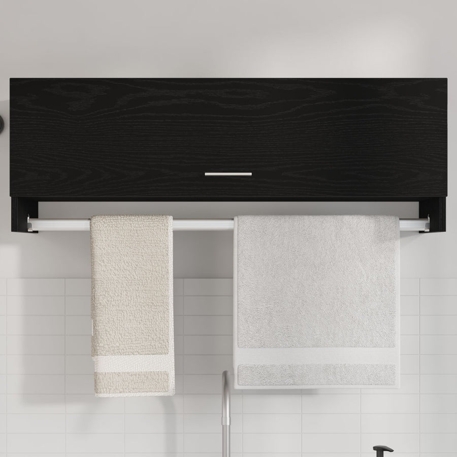 Kledingkast Bewerkt Hout Zwart eiken 100 x 32,5 x 35 cm
