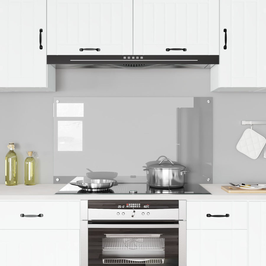 Keuken Achterwand 110X60X0,6 Cm Gehard Glas Lichtgrijs 110 x 60 cm