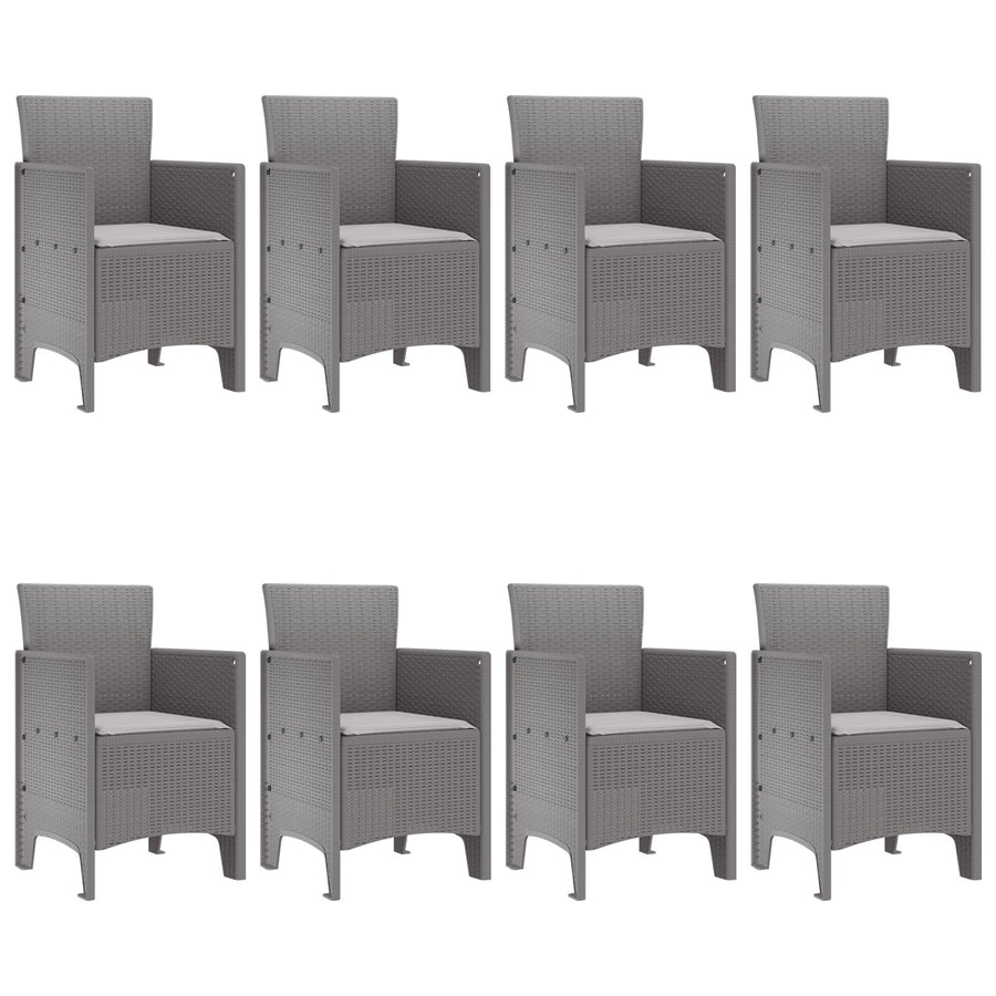 9 Delige Tuin Eetset Met Kussens Licht Grijs Poly Rattan