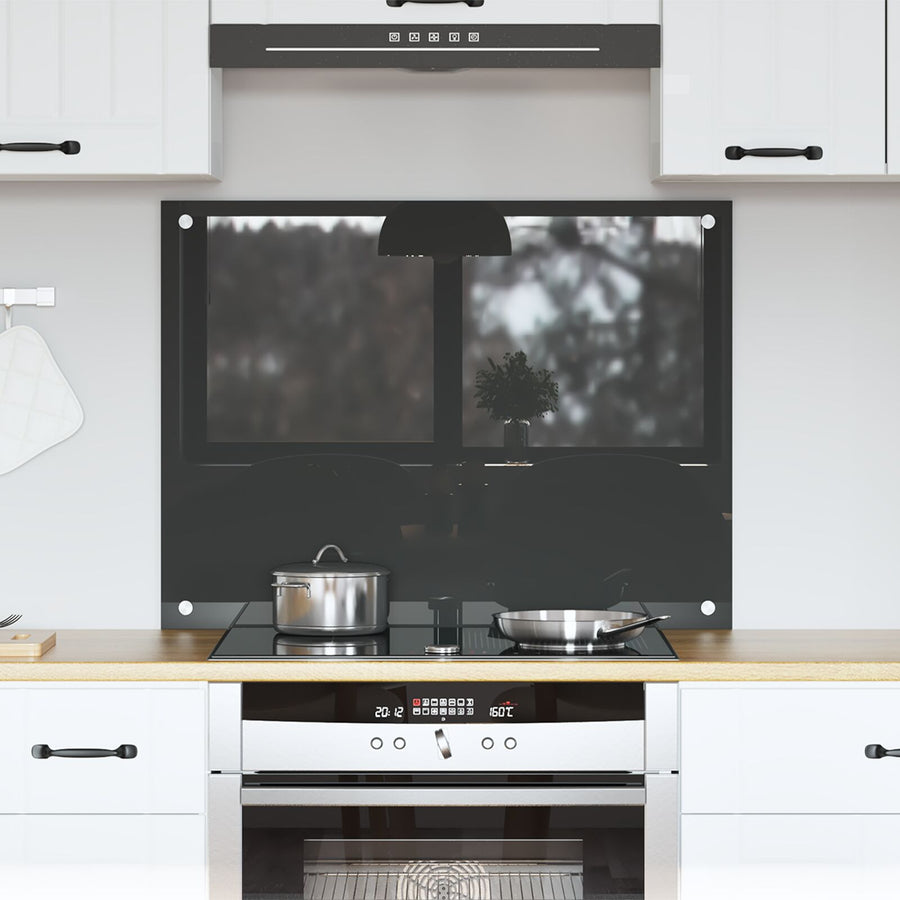 Keuken Achterwand In - 80X60X0.6 Cm Gehard Glas Donkergrijs 80 x 60 cm