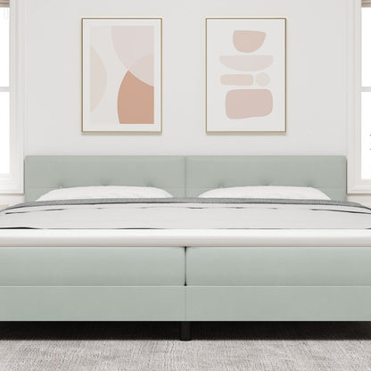 Hoofdeinde Knoop Tufted Velours Lichtgrijs 200 cm Laag hoofdbord