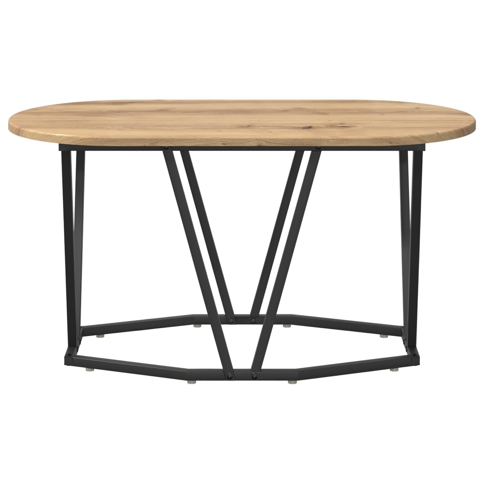 Salontafel Artisan In Eiken 80X40X40,5 Cm - Houten En Metalen Afwerking Artisan eiken