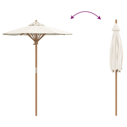 Tuinparasol 150X210 Cm Bamboe 150 x 150 x 210 cm Crème Wit