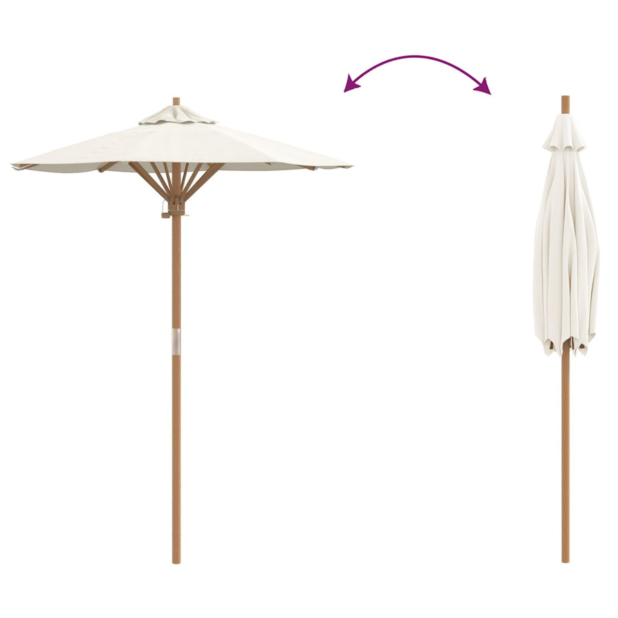 Tuinparasol 150X210 Cm Bamboe 150 x 150 x 210 cm Crème Wit
