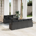 Loungeset poly rotan 8-delig zwart