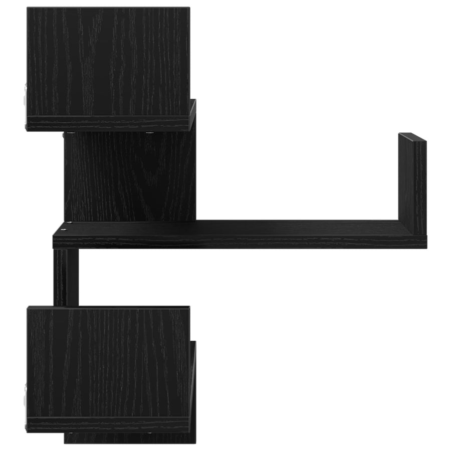 Muur Hoekplank Zwart Eiken 40X40X49,5 Cm Geperst Hout
