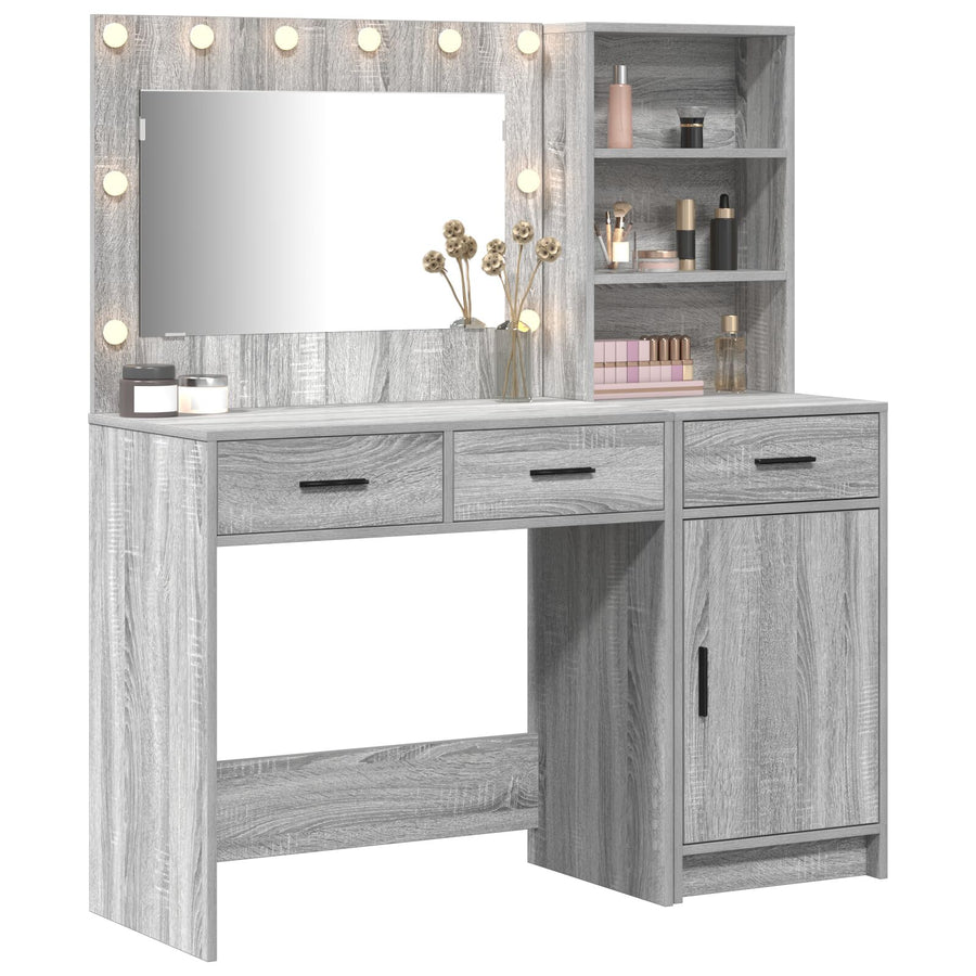 2-Delige Kaptafelset Met Led Grijs Sonoma Hout