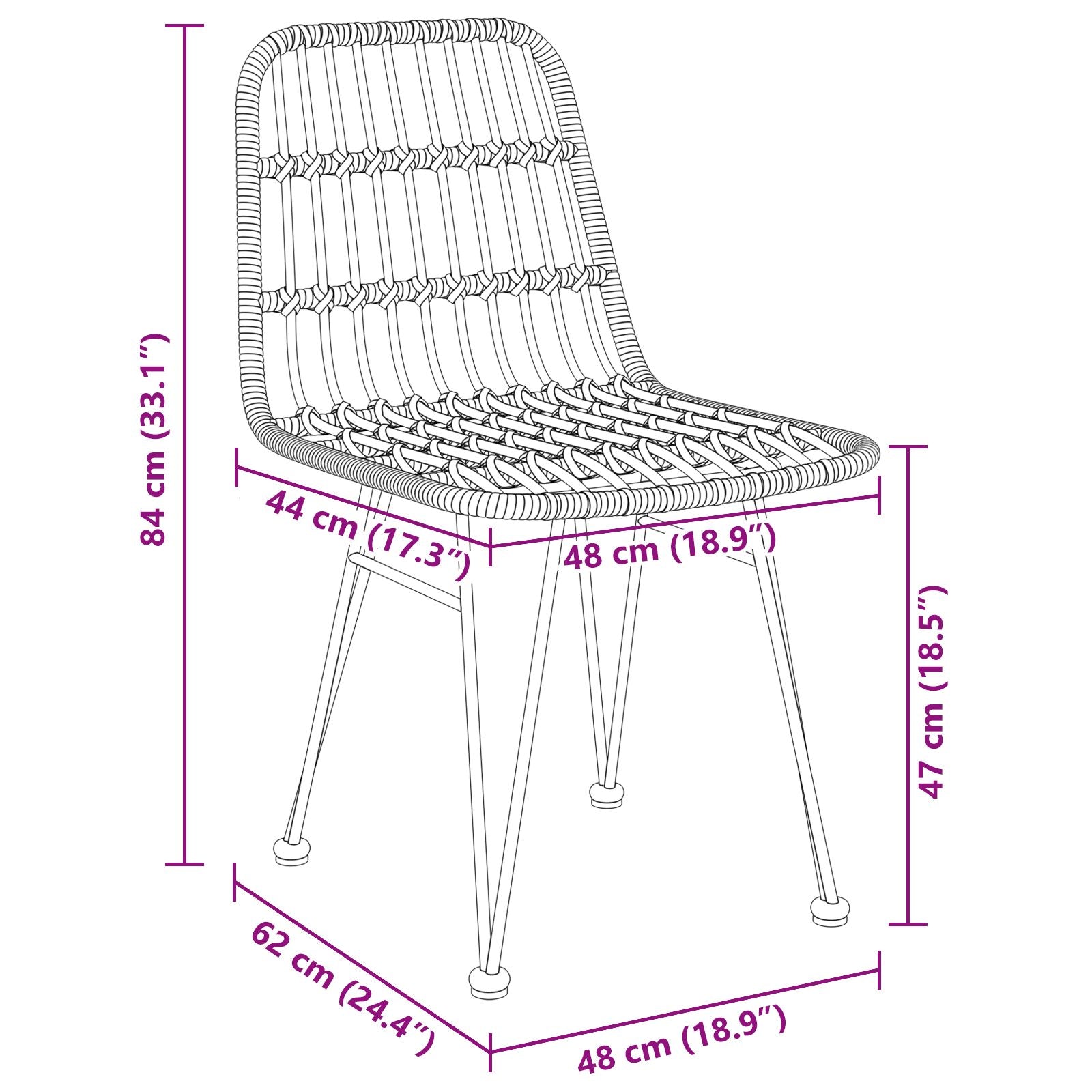 5-Delige Tuin Eetset Bruin Poly Rattan