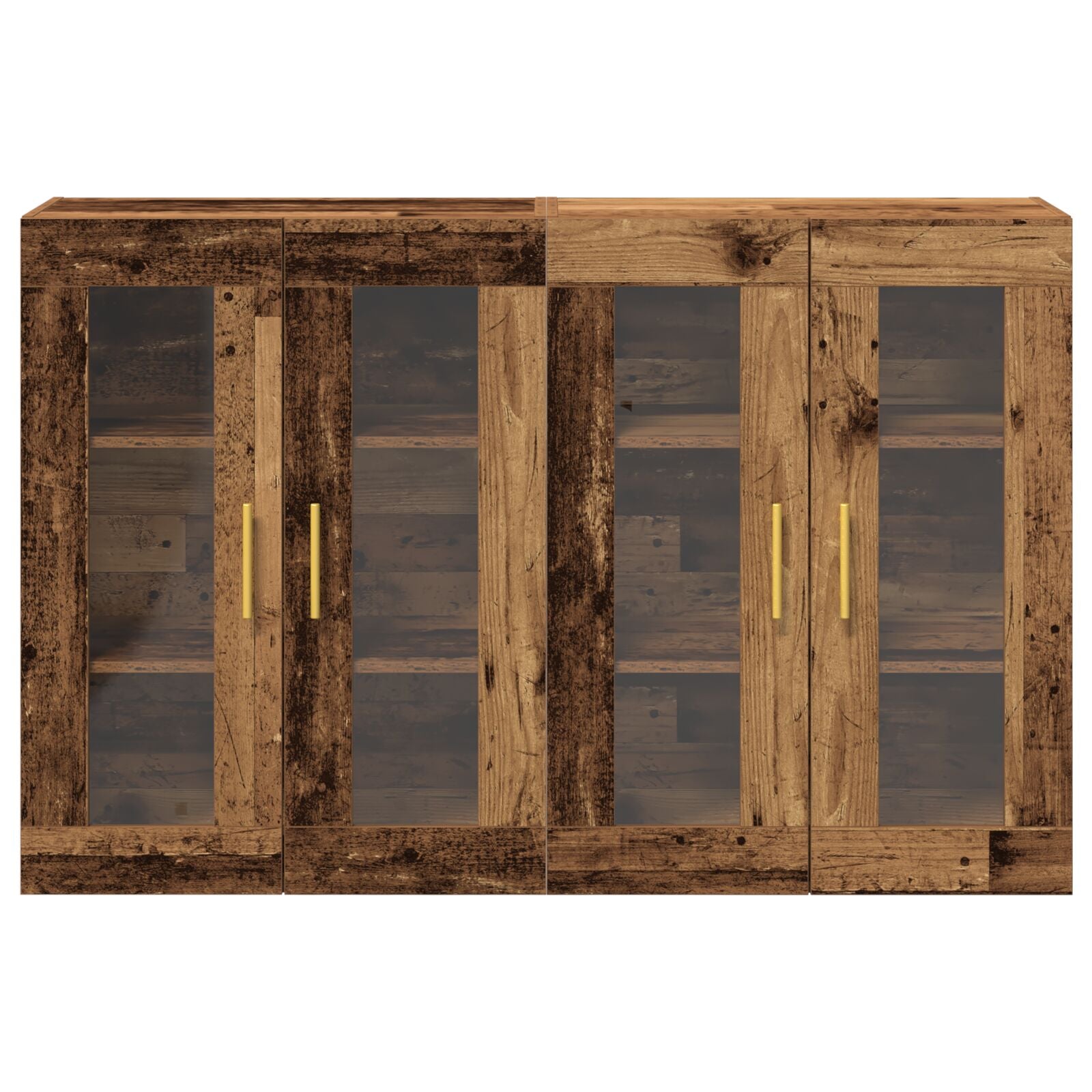 Wandkast Set Van 2 Oude Hout Massief Hout 139 X 34 X 90 Cm