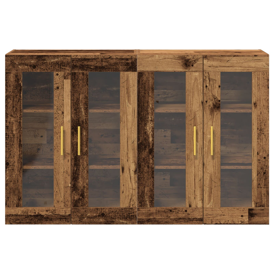 Wandkast Set Van 2 Oude Hout Massief Hout 139 X 34 X 90 Cm