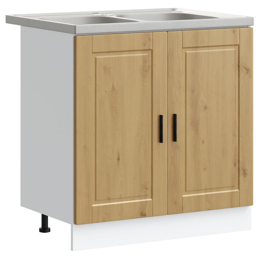 Onderkast Met Wastafel ""Porto"" Artisan Eiken 80X46X84,5 Cm Bewerkt Hout