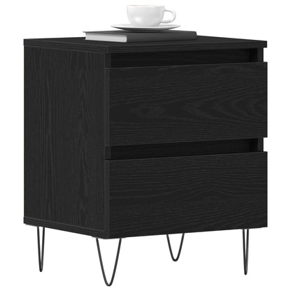 Nachtkasten 2 Stuks Zwart Eiken 40X35X50 Cm Gefabriceerd Hout