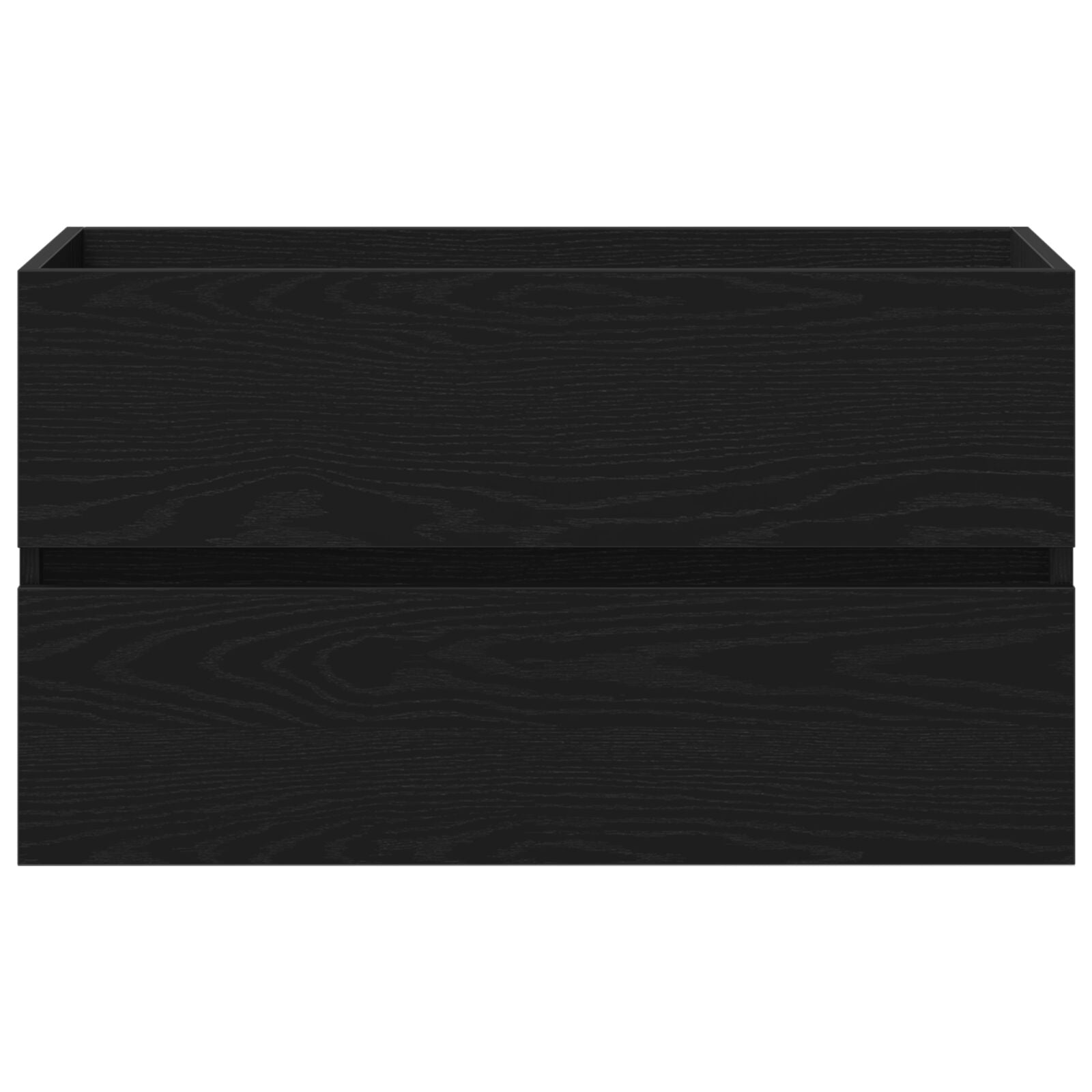 Wastafelkast Met Ingebouwde Wastafel Zwart Eiken Engineered Hout,  Wastafelkast Zwart Eiken 80X38.5X45 Cm Engineered Hout