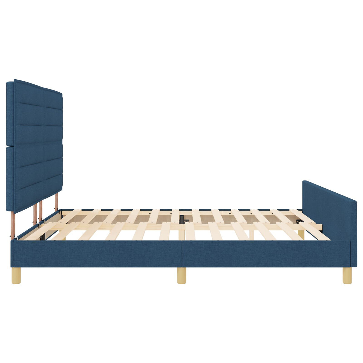 Bedframe Blauw 200X200 Cm Stof Crème