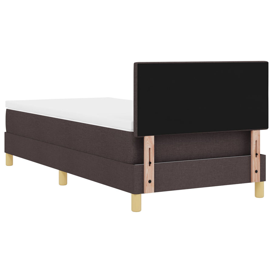 Boxspringbed Met Matras Stof Donkerbruin 100 x 200 cm Knoopgepatenteerd