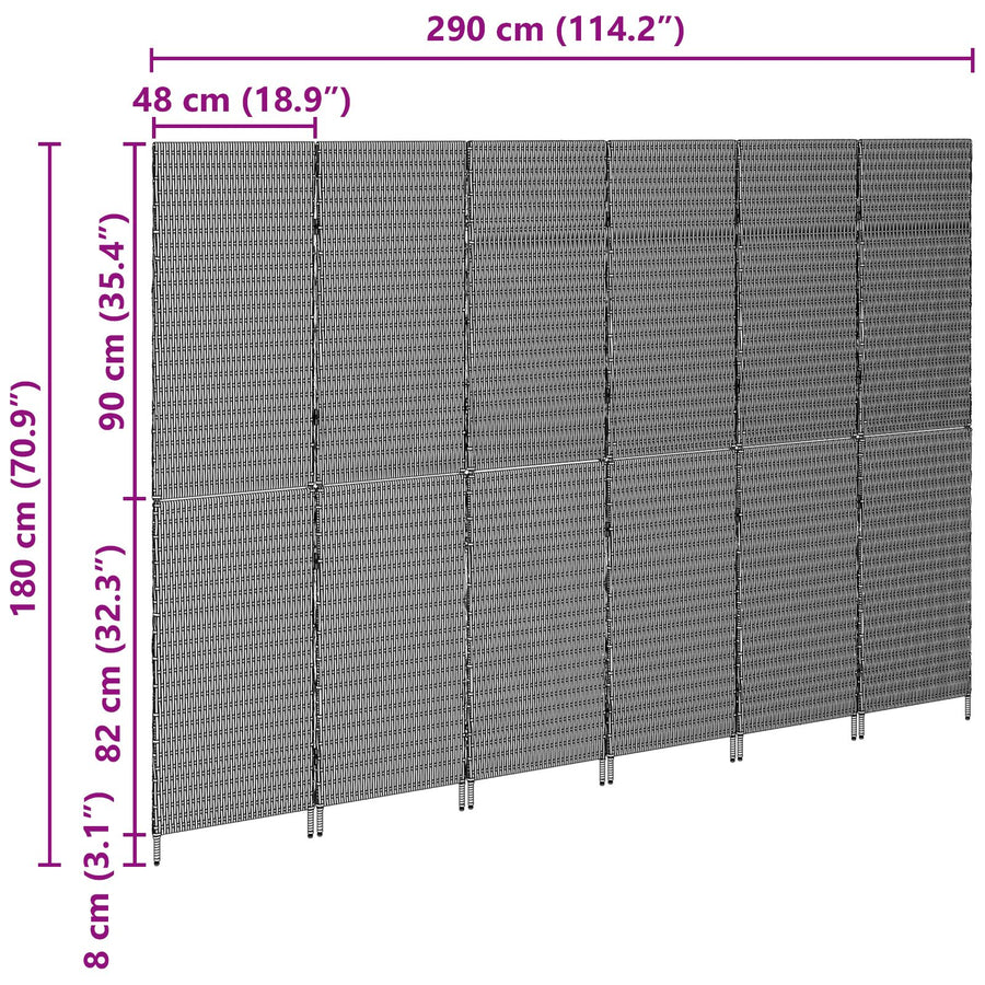 Scheidingswanden Hout Groot Opvouwbaar Kamer Scheiding 180 cm Beige 6 panelen