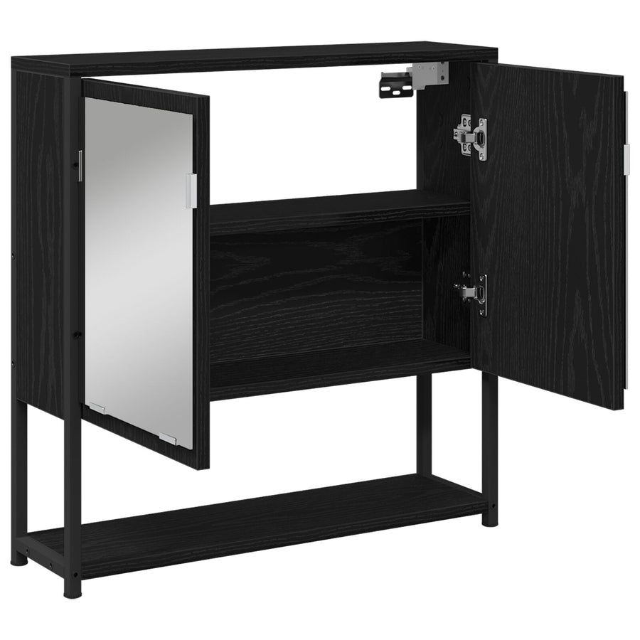 Badkamer Spiegelkast 60X16X60 Cm Geengineerd Hout Zwart eiken