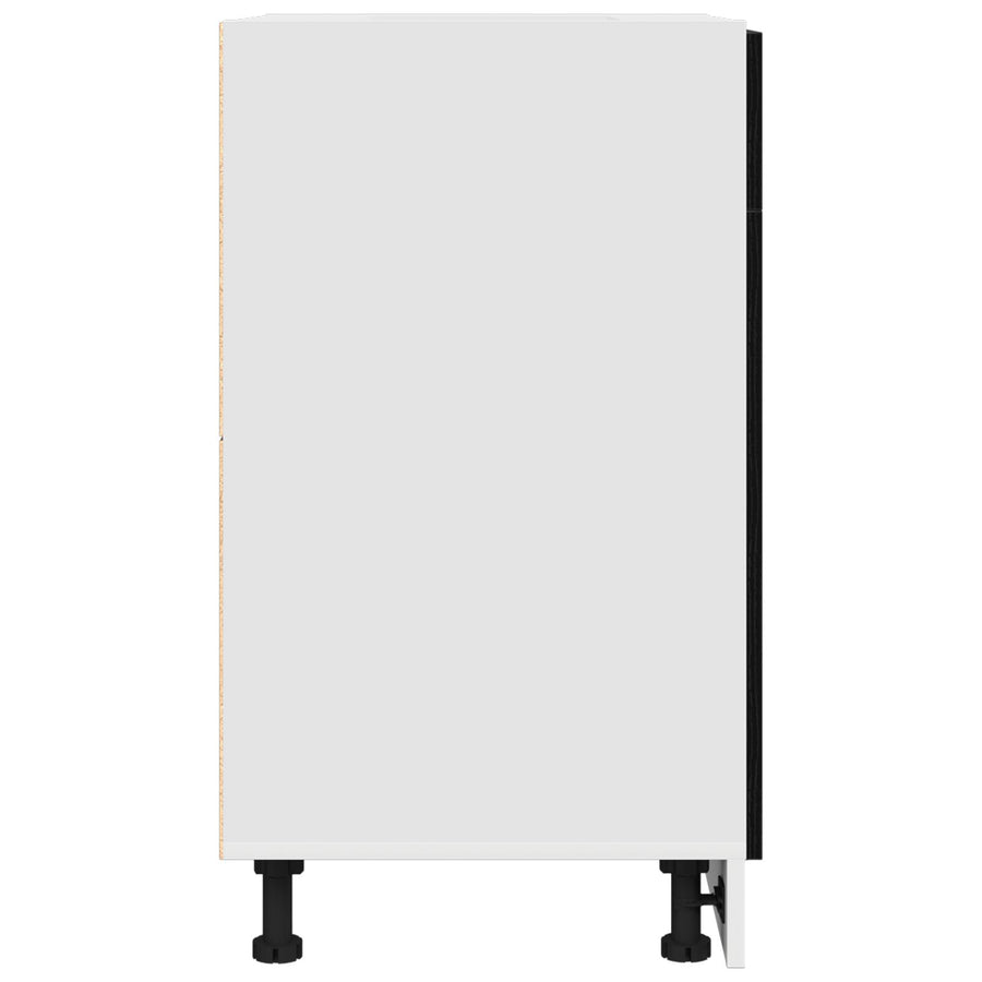 Zwarte Eiken Lade Kabinet - 50X46X81.5 Cm, Gemaakt Van Bewerkt Hout