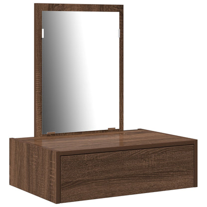 Wandkaptafel 60 x 40 x 70 cm Bruin eiken zonder LED