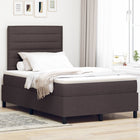 Box spring bed with mattress Dark brown 120 x 190 cm Fabric