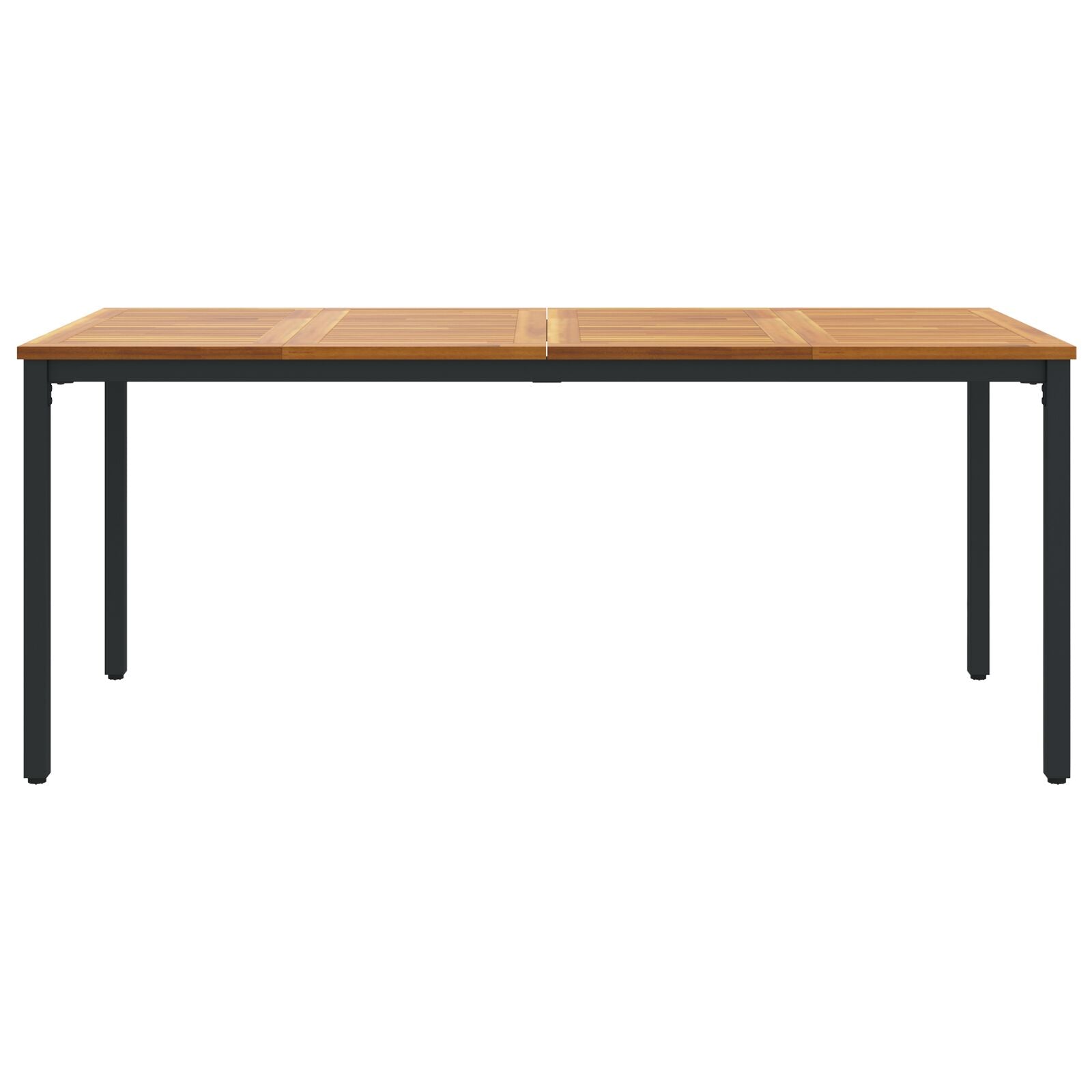 Tuin Tafel Van Massief Acaciahout En Metaal 180 x 90 x 75 cm Natuurlijk en zwart