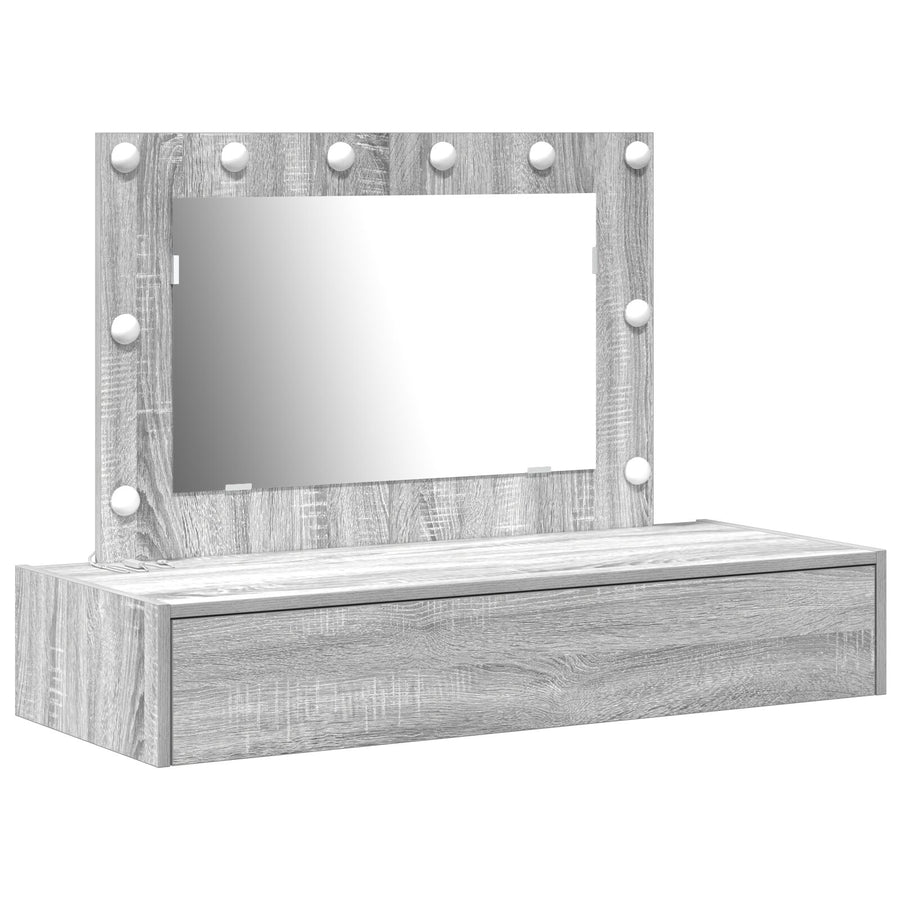 Wandkaptafel -Lampen Grijze Sonama 100 x 40 x 70 cm Grijze sonoma met LED