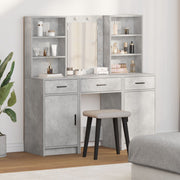 Kaptafelset beton grijs 50x41x135 cm met LED spiegel