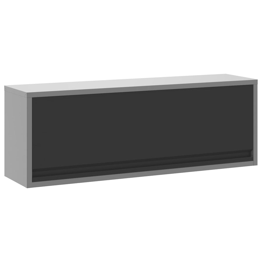 Muurbevestigde Gereedschapskast Met Gas-Lift Deur 100X25X35 Cm 100 cm Zwart en grijs