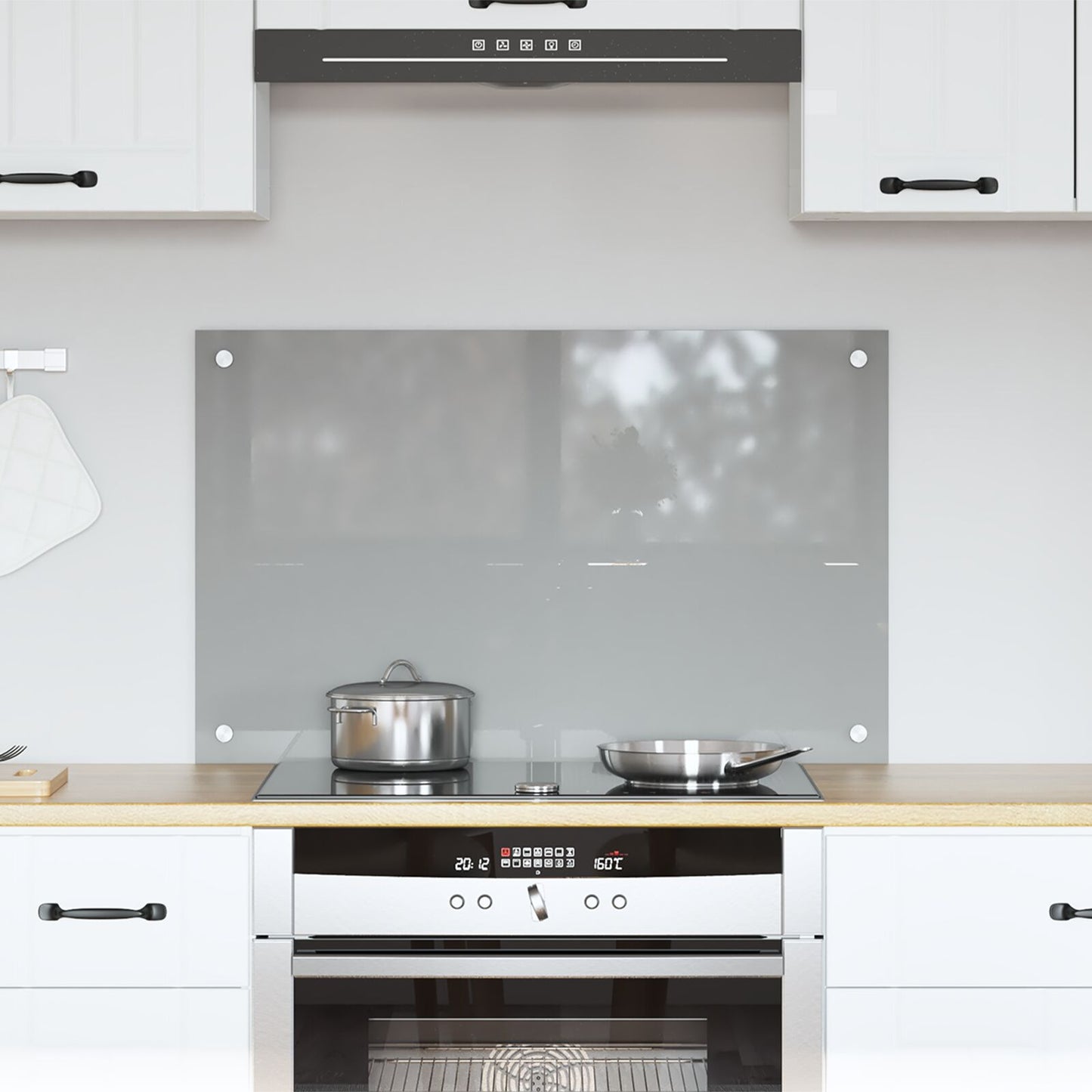 Keuken Achterwand 80X50X0,6 Cm Gehard Glas Lichtgrijs 80 x 50 cm