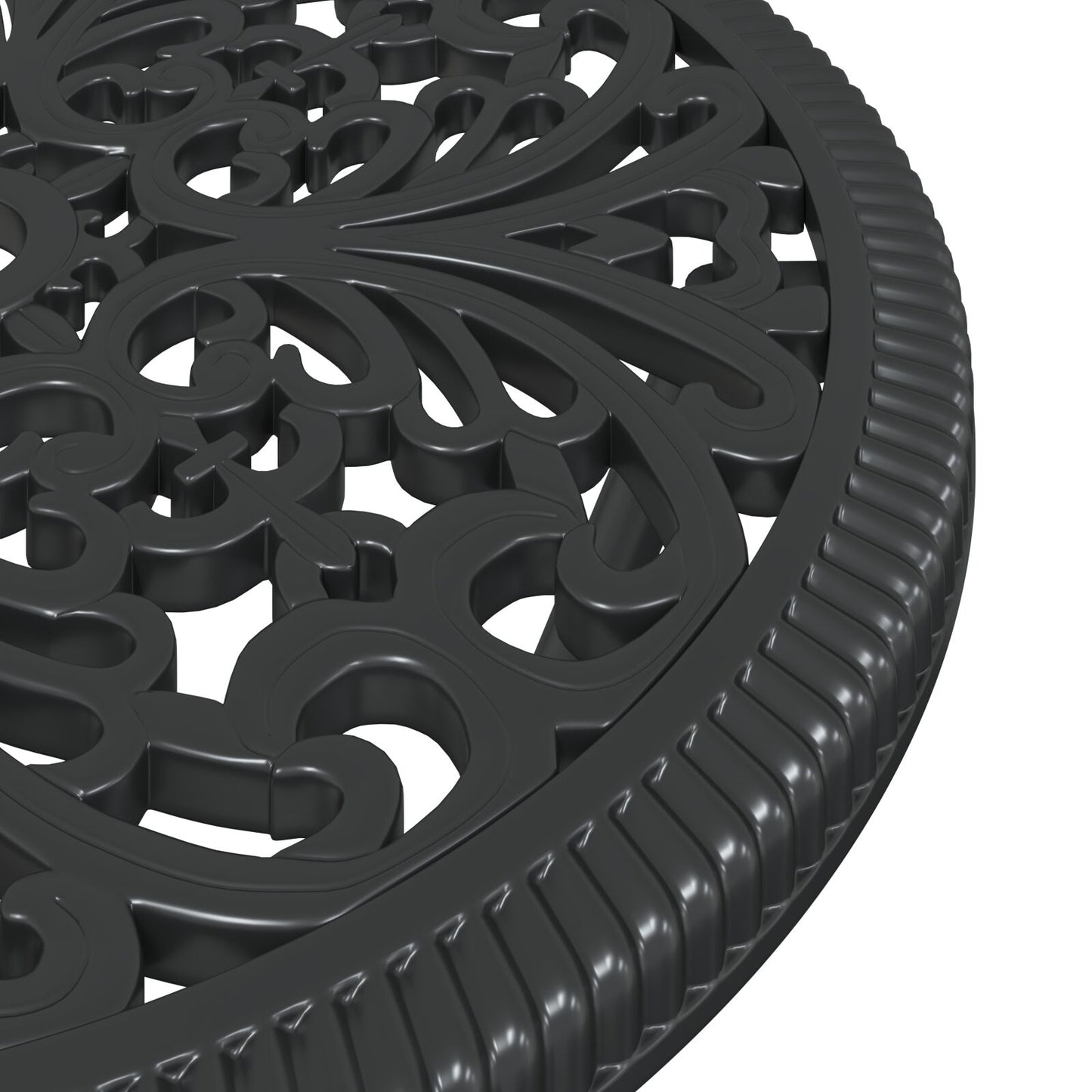 3-Delige Tuin Bistro Set Gietaluminium Zwart