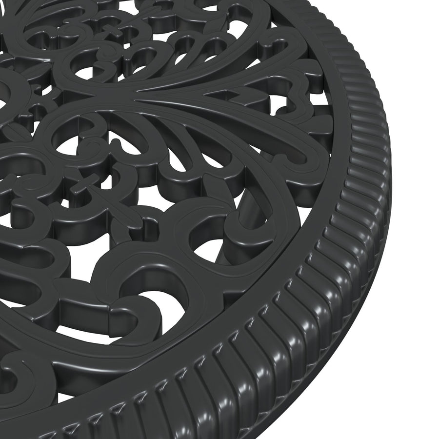 3-Delige Tuin Bistro Set Gietaluminium Zwart