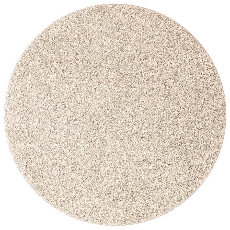 Shaggy Vloerkleed Met Latex Rug Ø120 Cm Crème Ø 120 cm