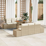 Loungeset 7-delig poly rotan beige
