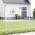 Garden Fence 6 pcs White 170 x 190 cm Powder-Coated Steel